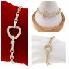 595c Bransoletka elegancka złota 17+2cm pozłacana 14k serce